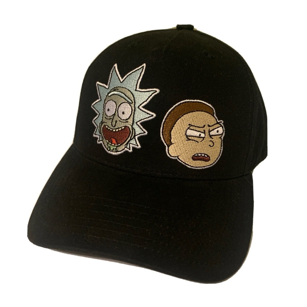 Rick and Morty Hat Snapback Black Embroidered Cap Genuine Adult Swim